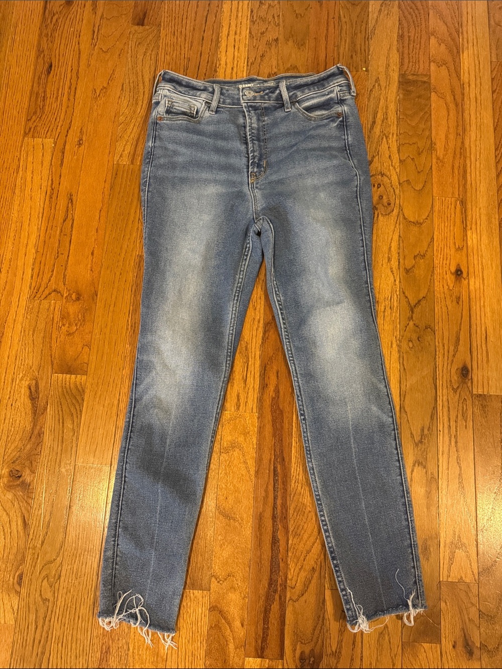 Old Navy Light Blue Skinny Jeans with Raw Hem